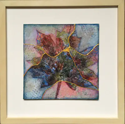 Mixed Media — Kintsugi Leaf II