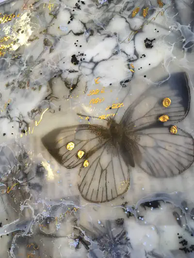 Encaustic — Golden Butterfly