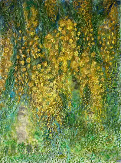Encaustic — Golden Mimosa