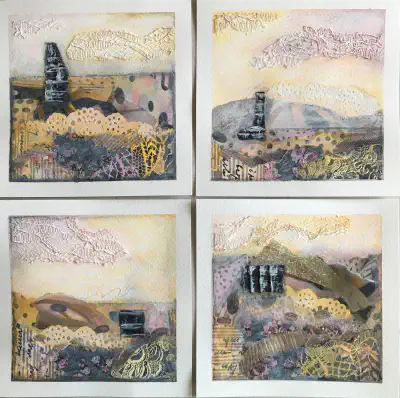 Mixed Media — Sunset Landscape Series