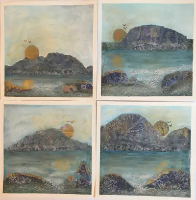 Mixed Media — Coastal Sunset Series