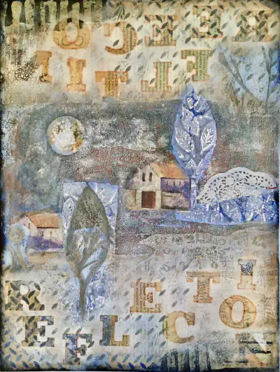 Mixed Media — Rainy Village