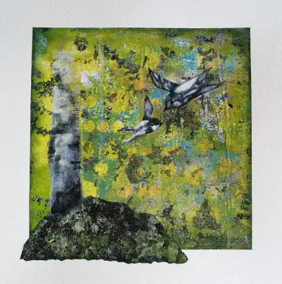 Mixed Media — Birds on a Branch