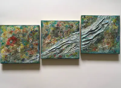 Encaustic — Dandelions